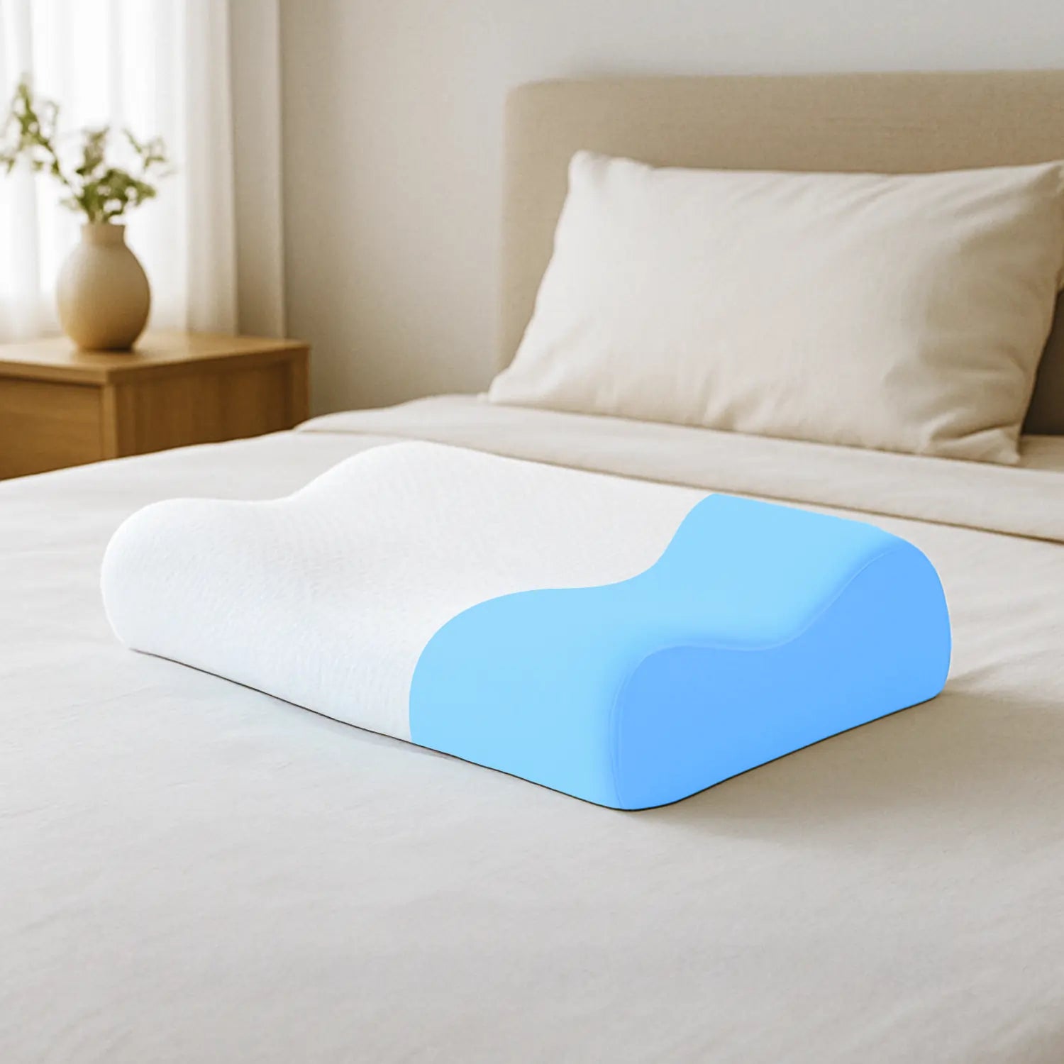 Contour Orthopedic Pillow with Memory Foam for Neck & Shoulder Pain