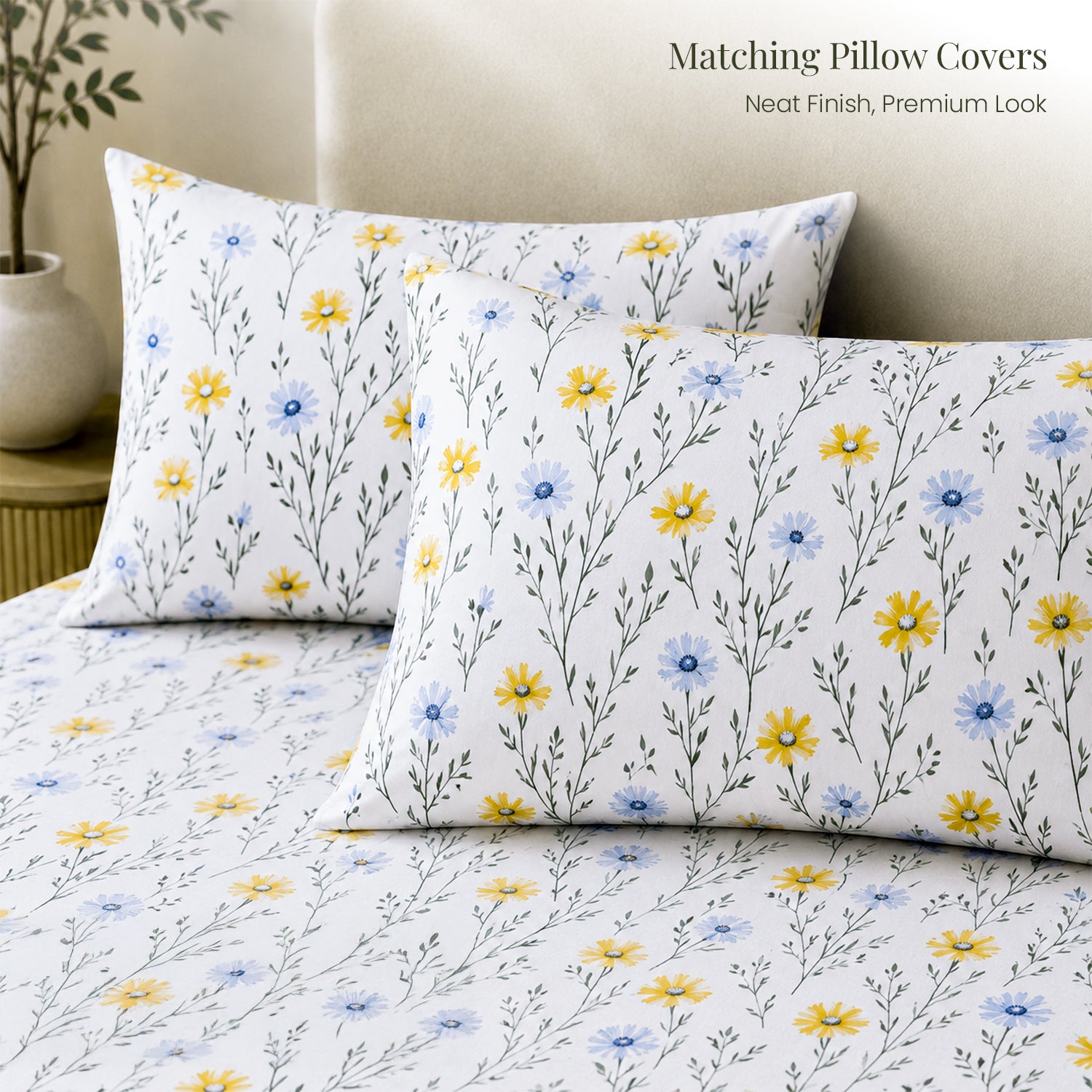 Ditsy Florals Cotton Double Bedsheet