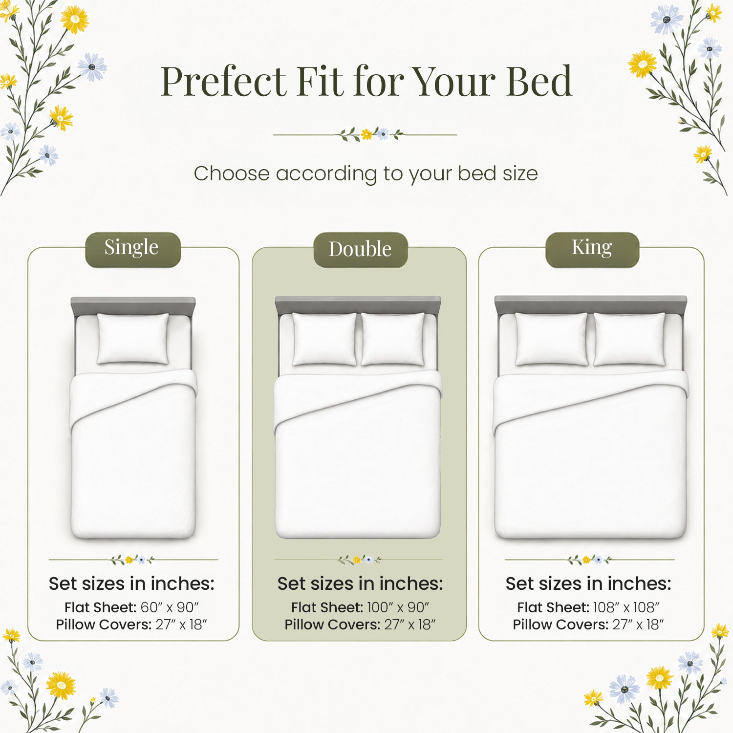 Ditsy Florals Cotton Double Bedsheet