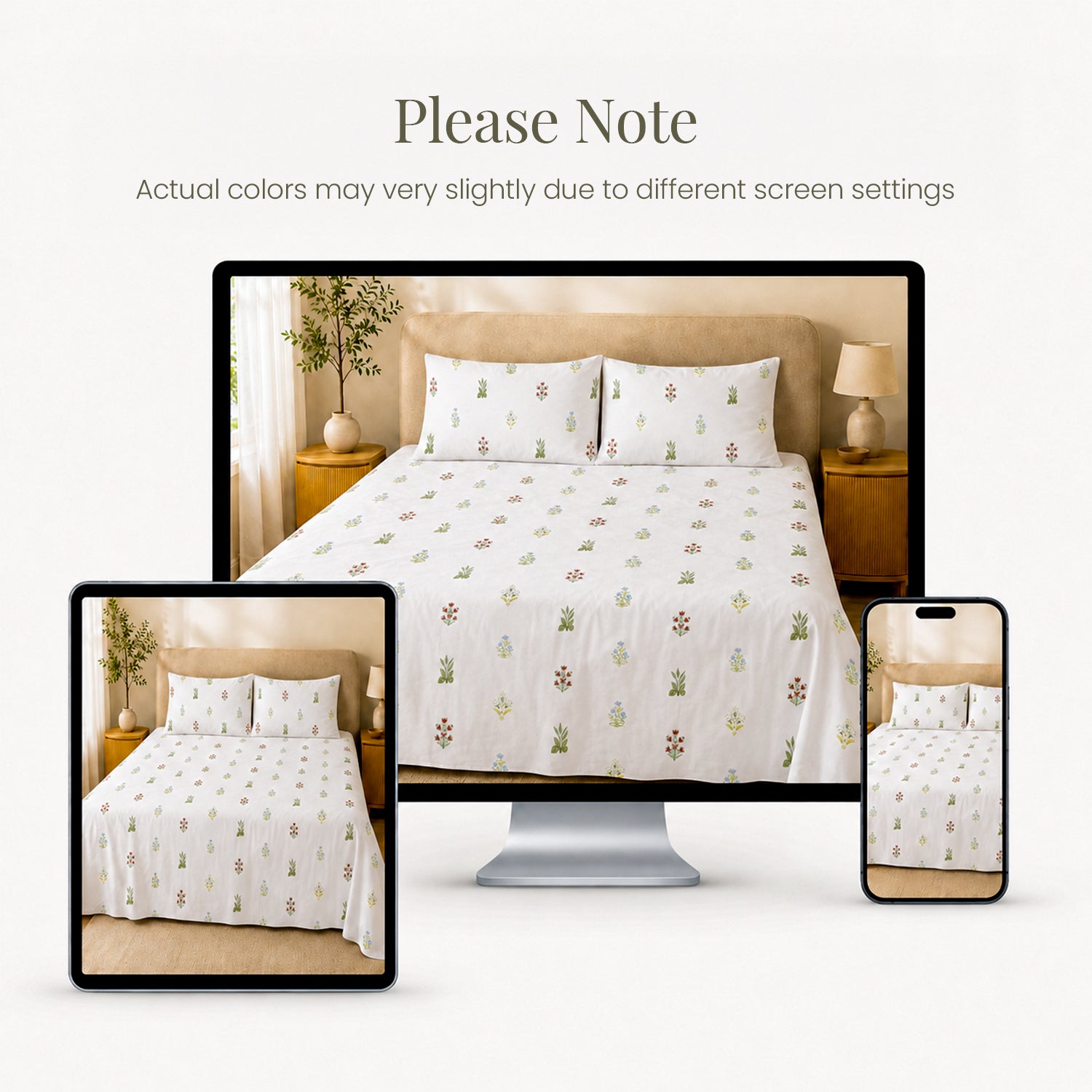 Jaipuri Floral Motifs Bedsheet