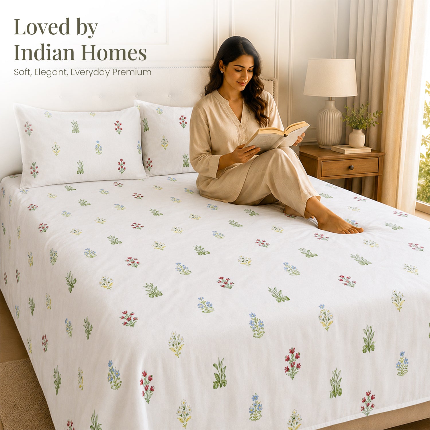 Jaipuri Floral Motifs Bedsheet