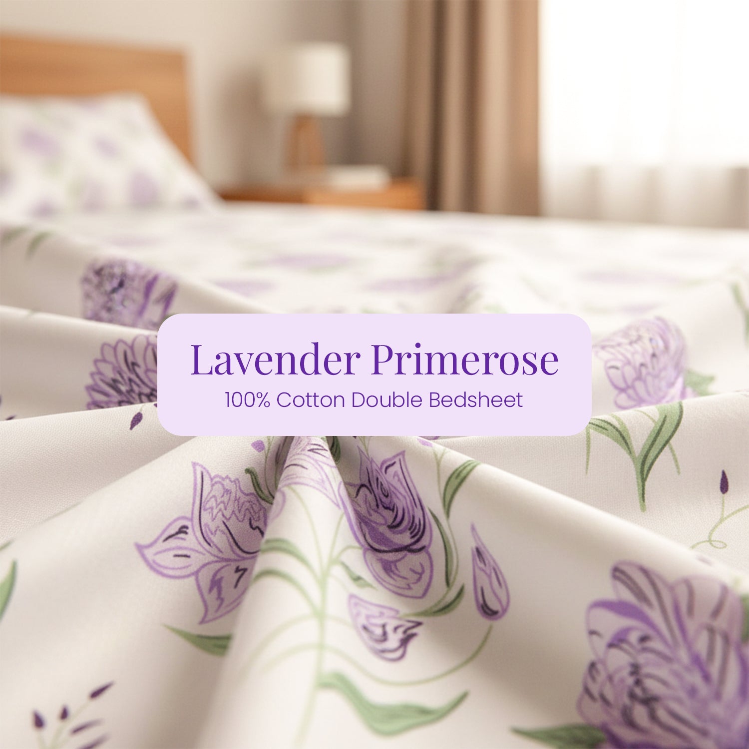 Lavender Primerose Cotton Bedsheet