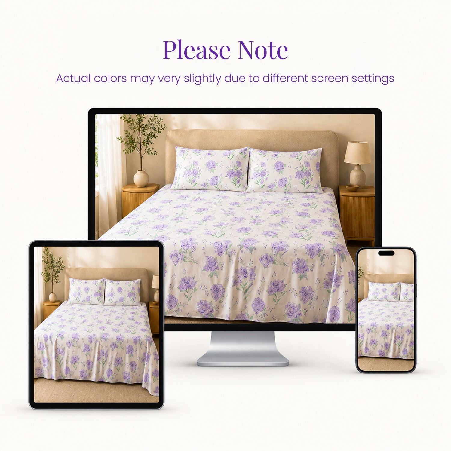 Lavender Primerose Cotton Bedsheet