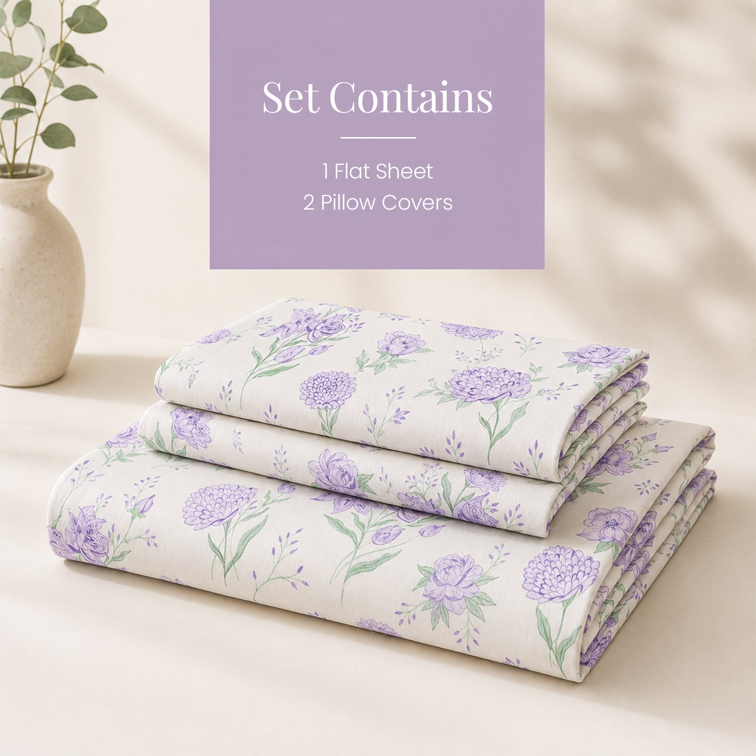 Lavender Primerose Cotton Bedsheet
