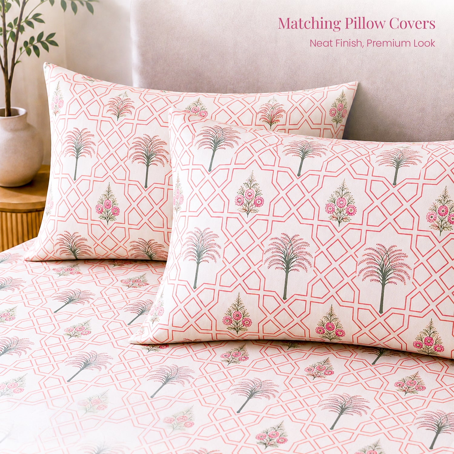 Palm Tree Jaipuri Maze Bedsheet
