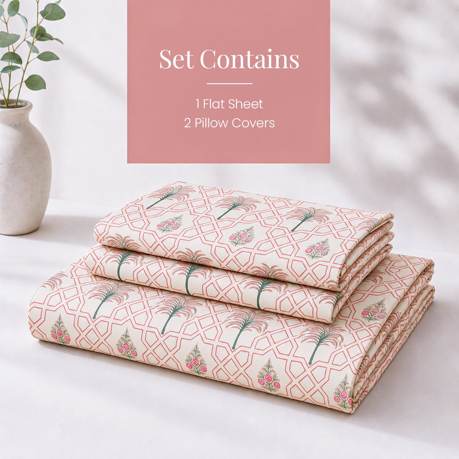 Palm Tree Jaipuri Maze Bedsheet