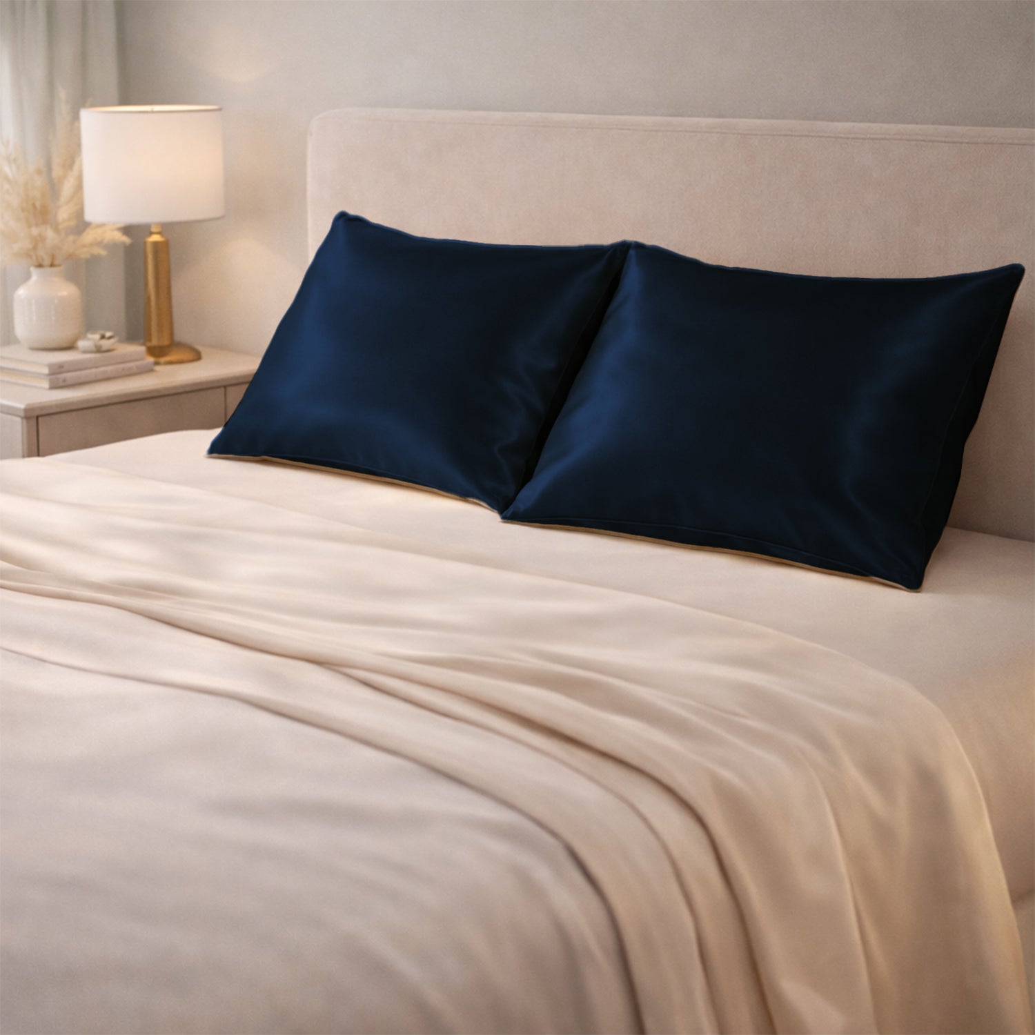 Satin Pillow Cover Blue