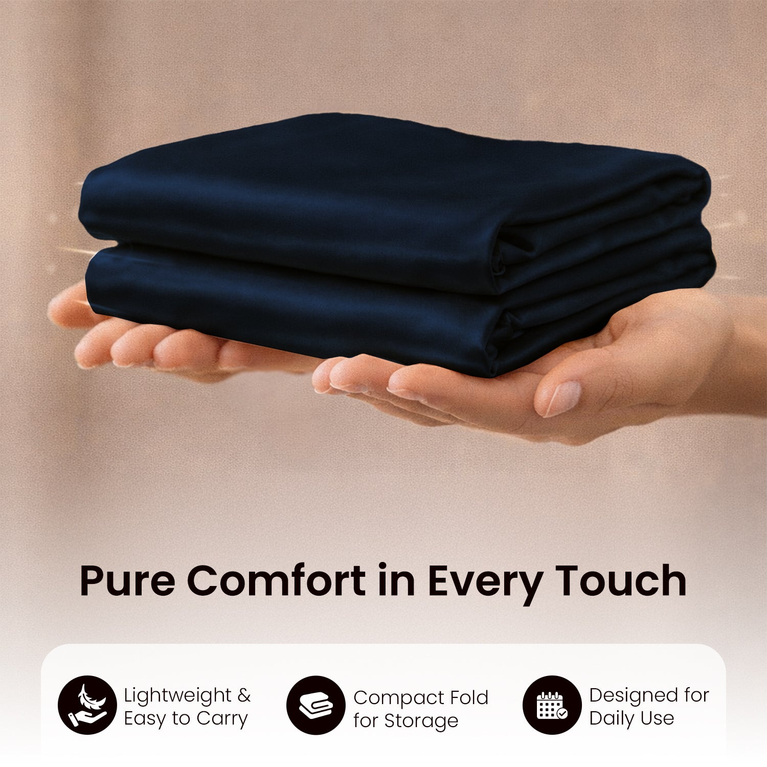 Satin Pillow Cover Blue
