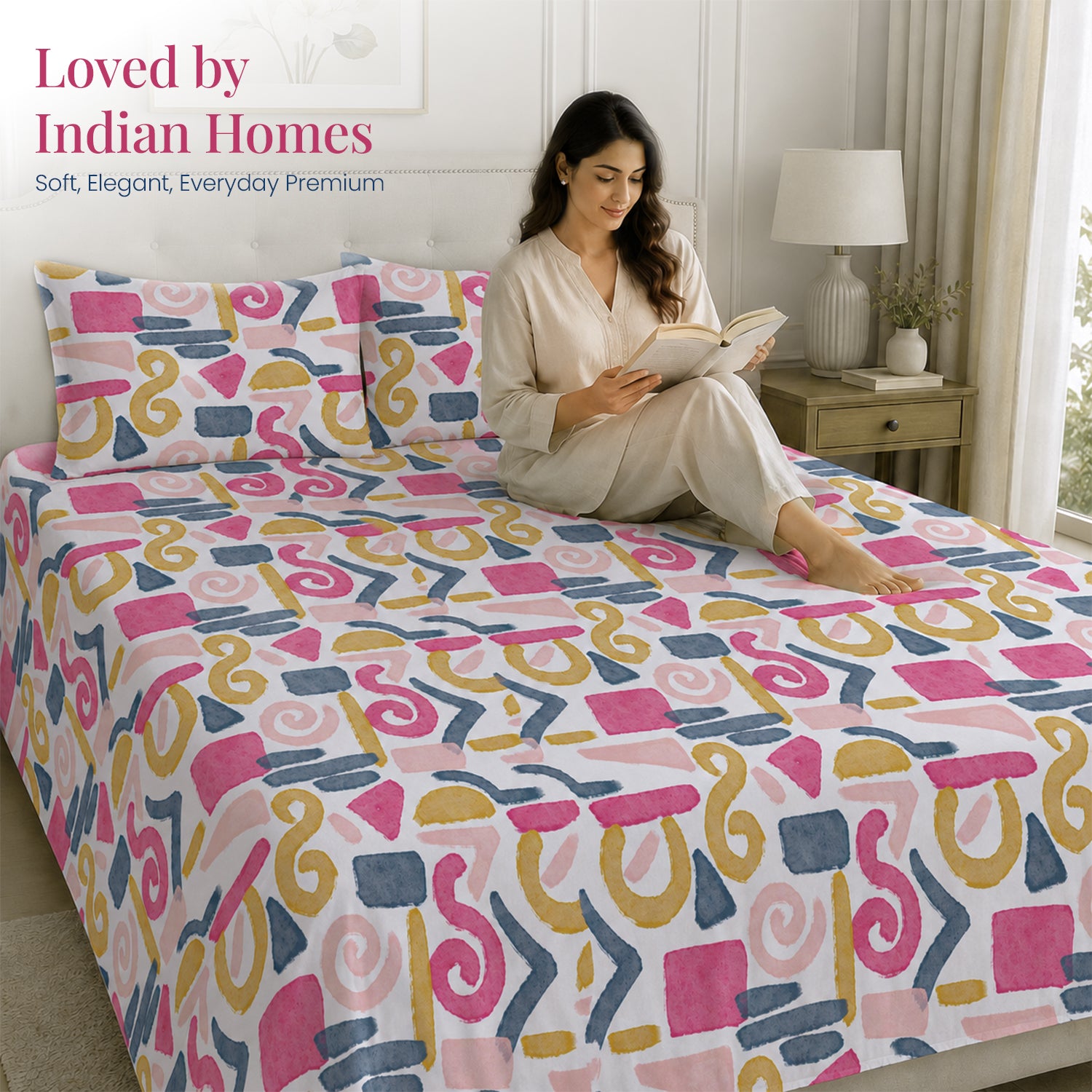 Vibrant Abstract Art Bedsheet