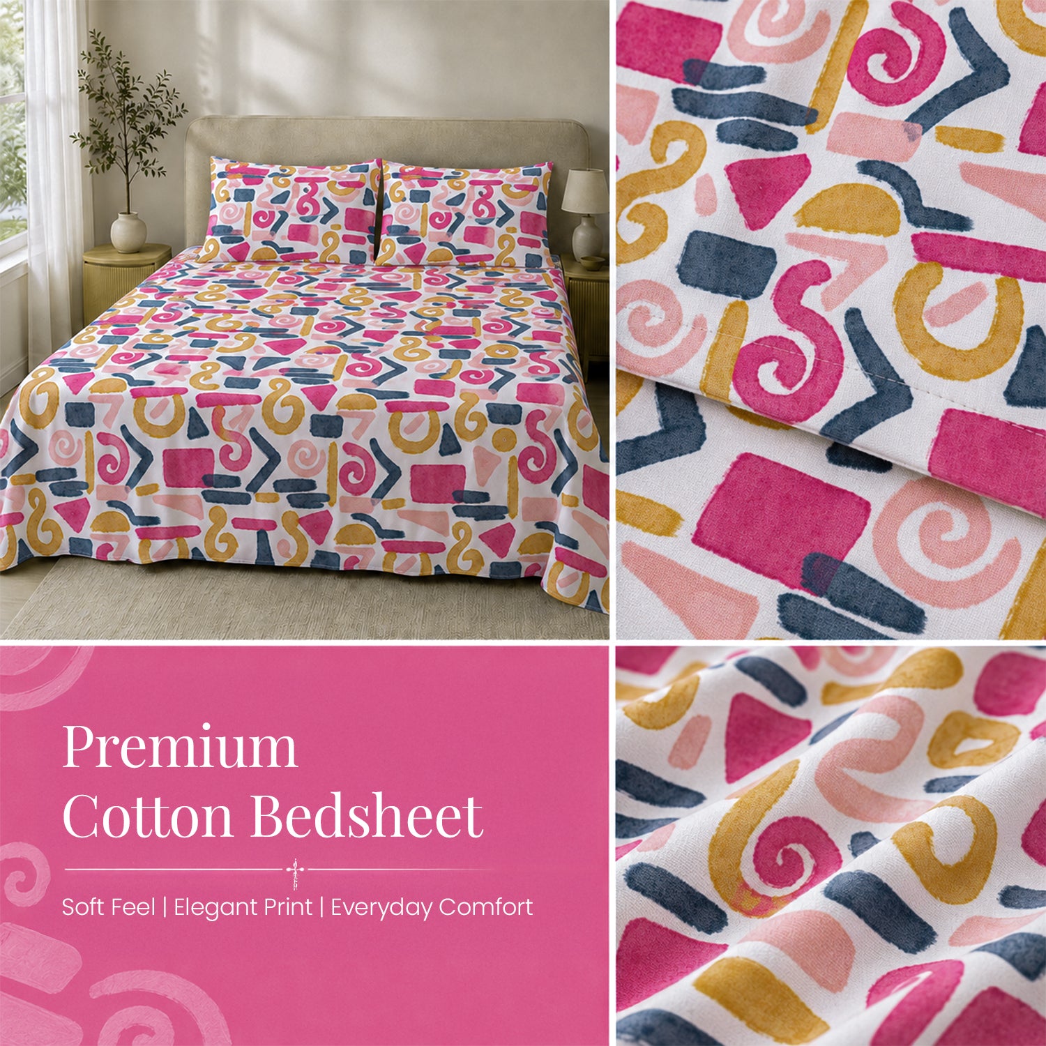 Vibrant Abstract Art Bedsheet