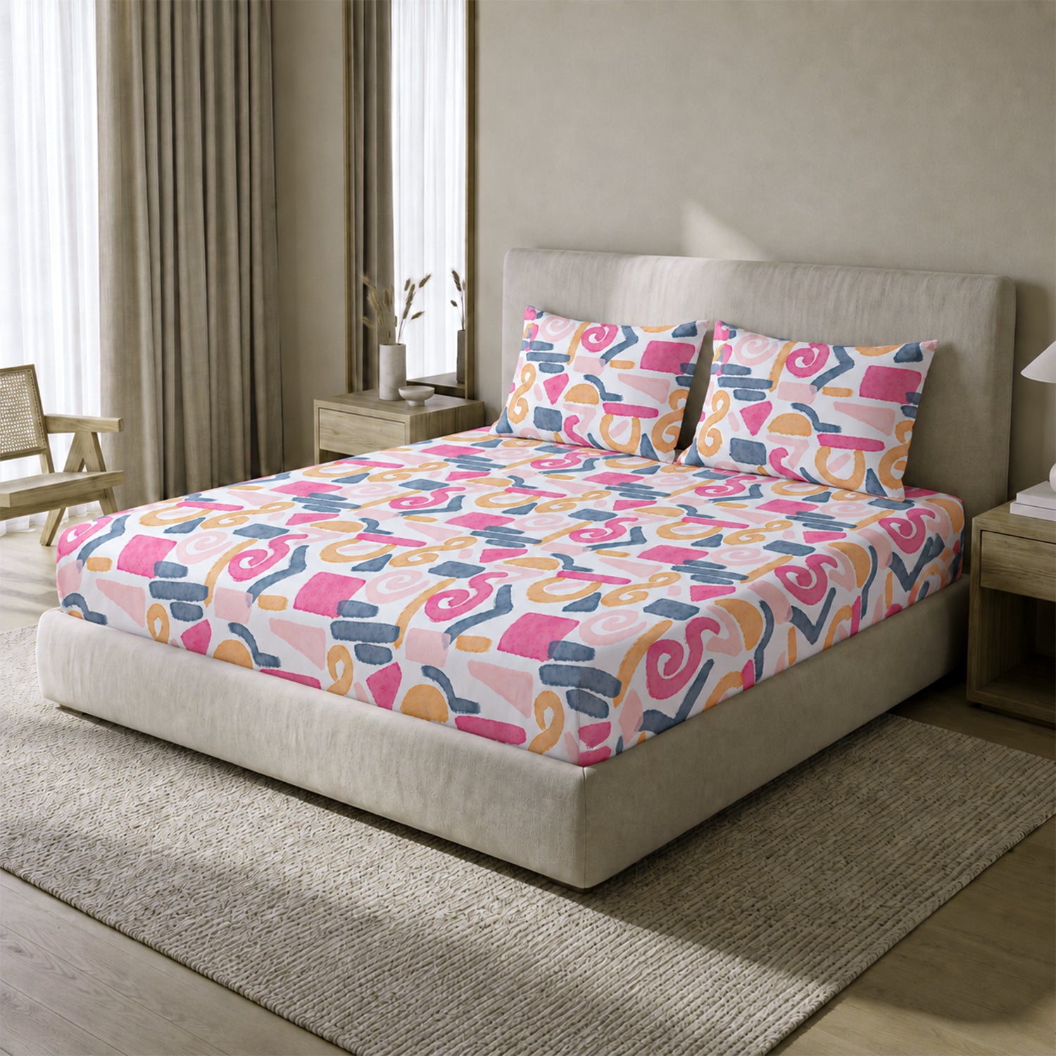 Vibrant Abstract Art Bedsheet