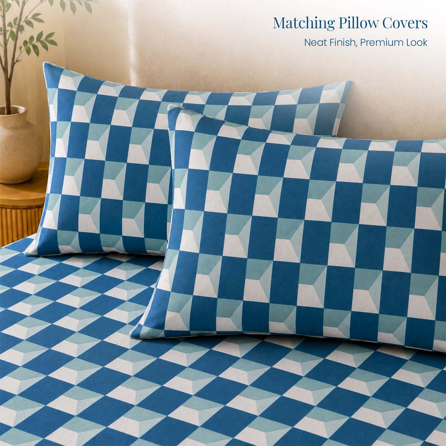 Window Maze in Teal-Blue Bedsheet