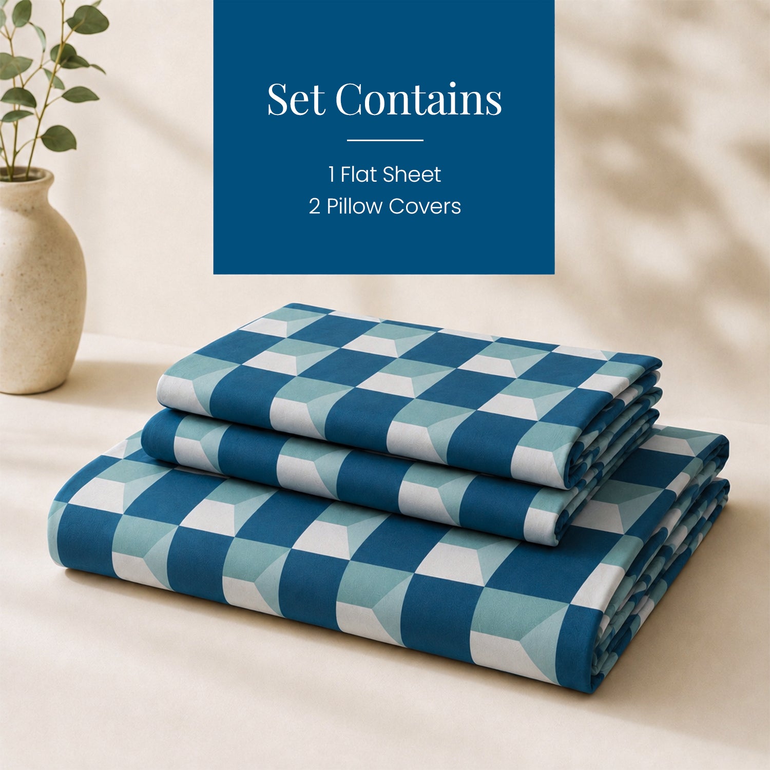 Window Maze in Teal-Blue Bedsheet