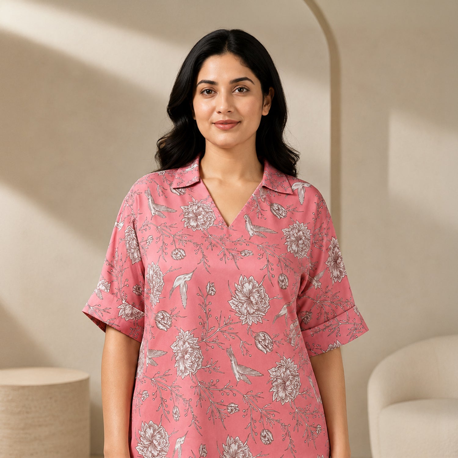 Fuchsia Pink Nature Print