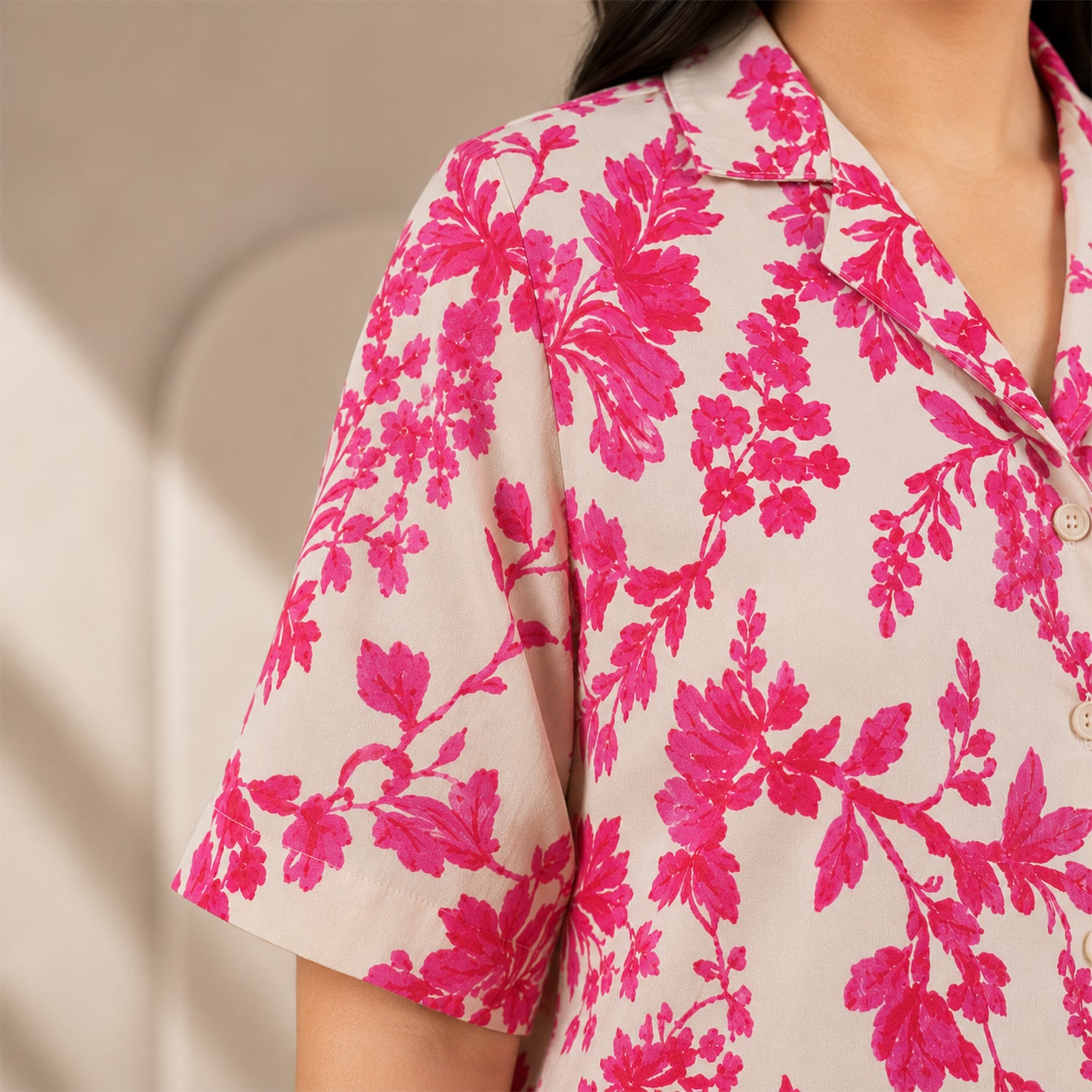 Hot Pink & Ivory Floral