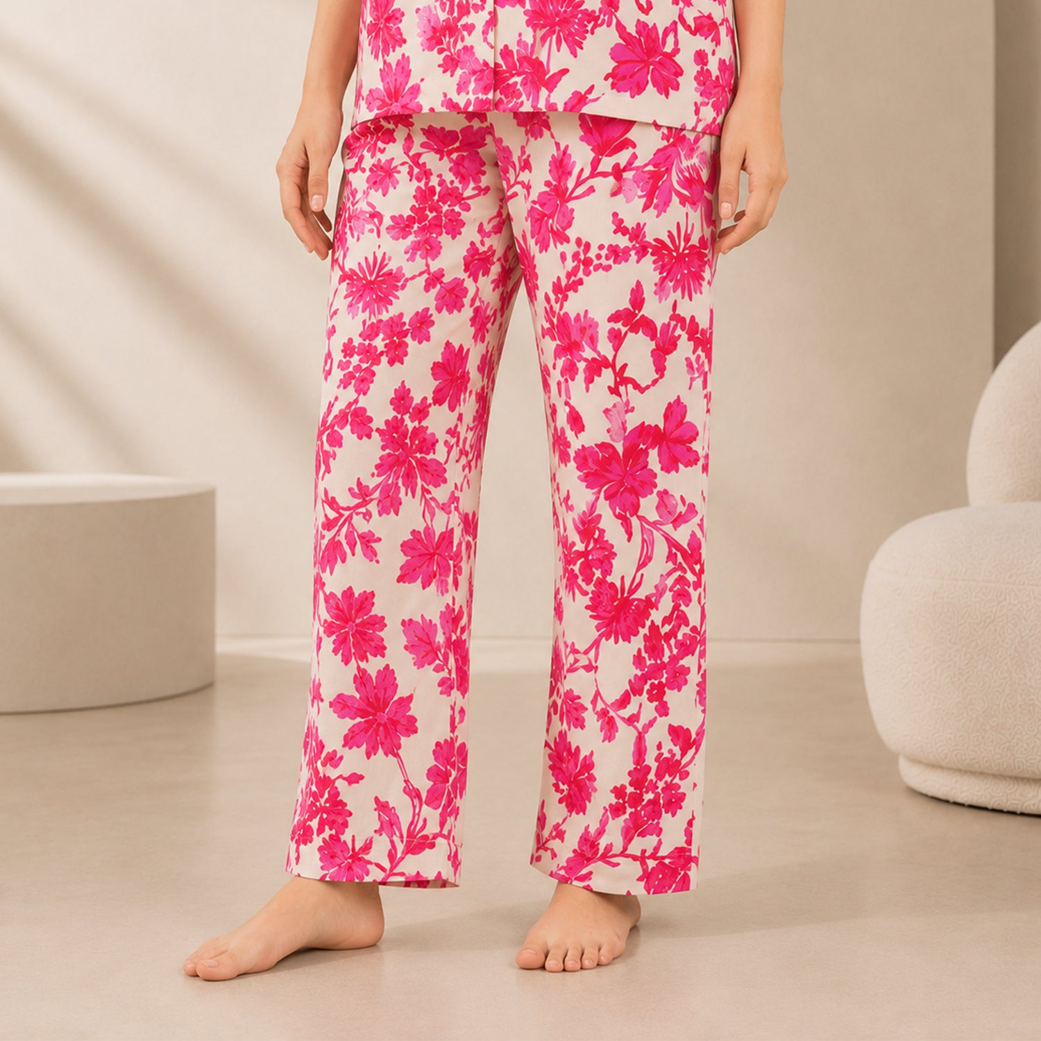 Hot Pink & Ivory Floral