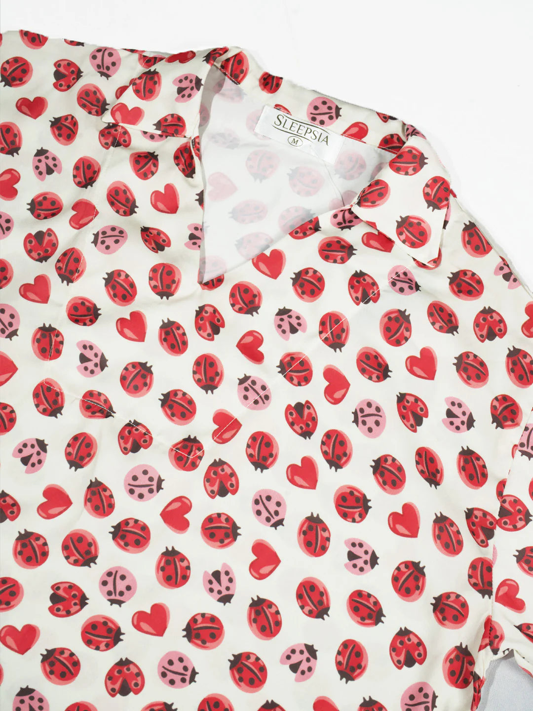 Women’s Lady Bug Printed Relaxed V-Neck Top & Shorts Set
