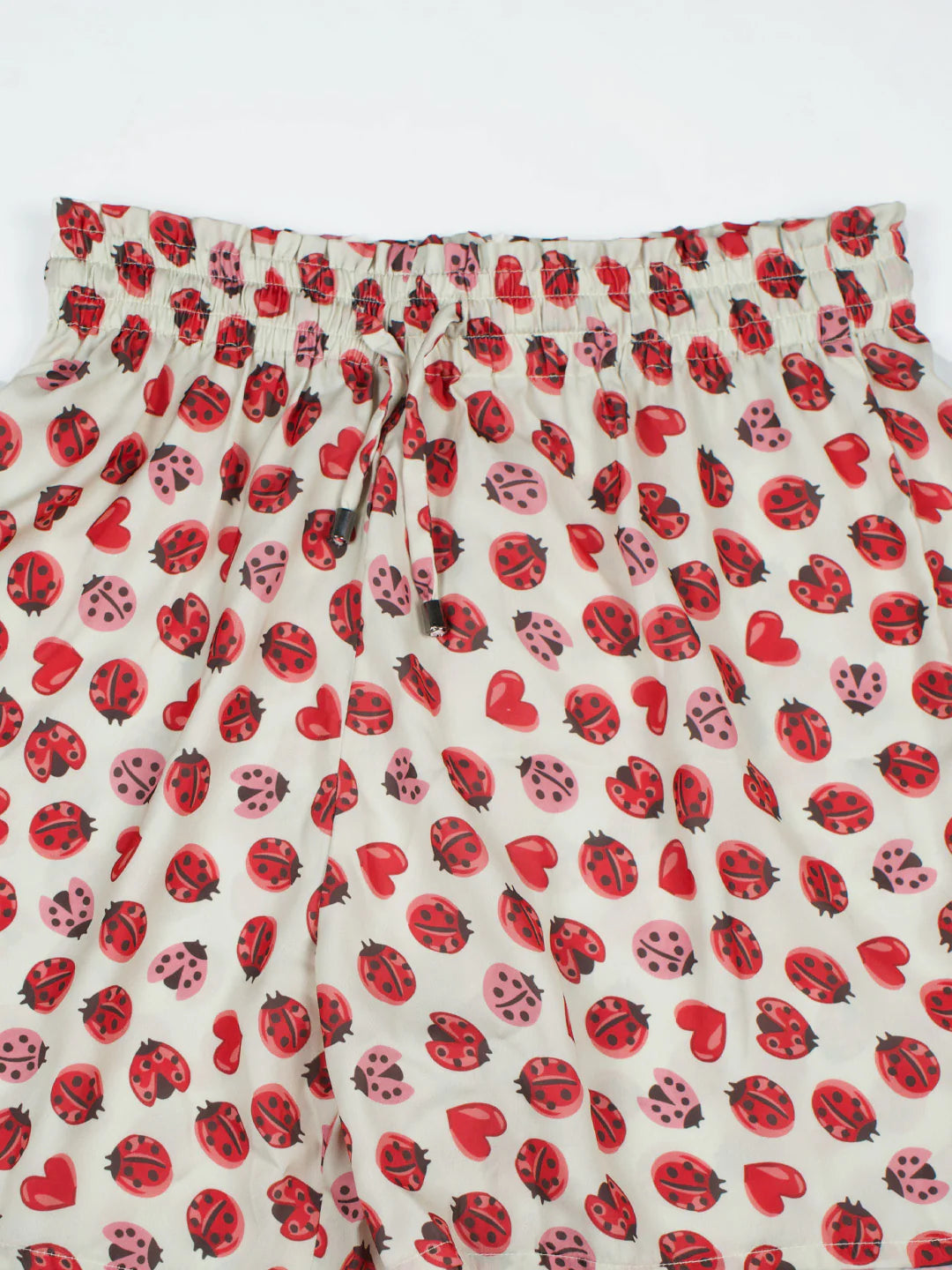 Women’s Lady Bug Printed Relaxed V-Neck Top & Shorts Set