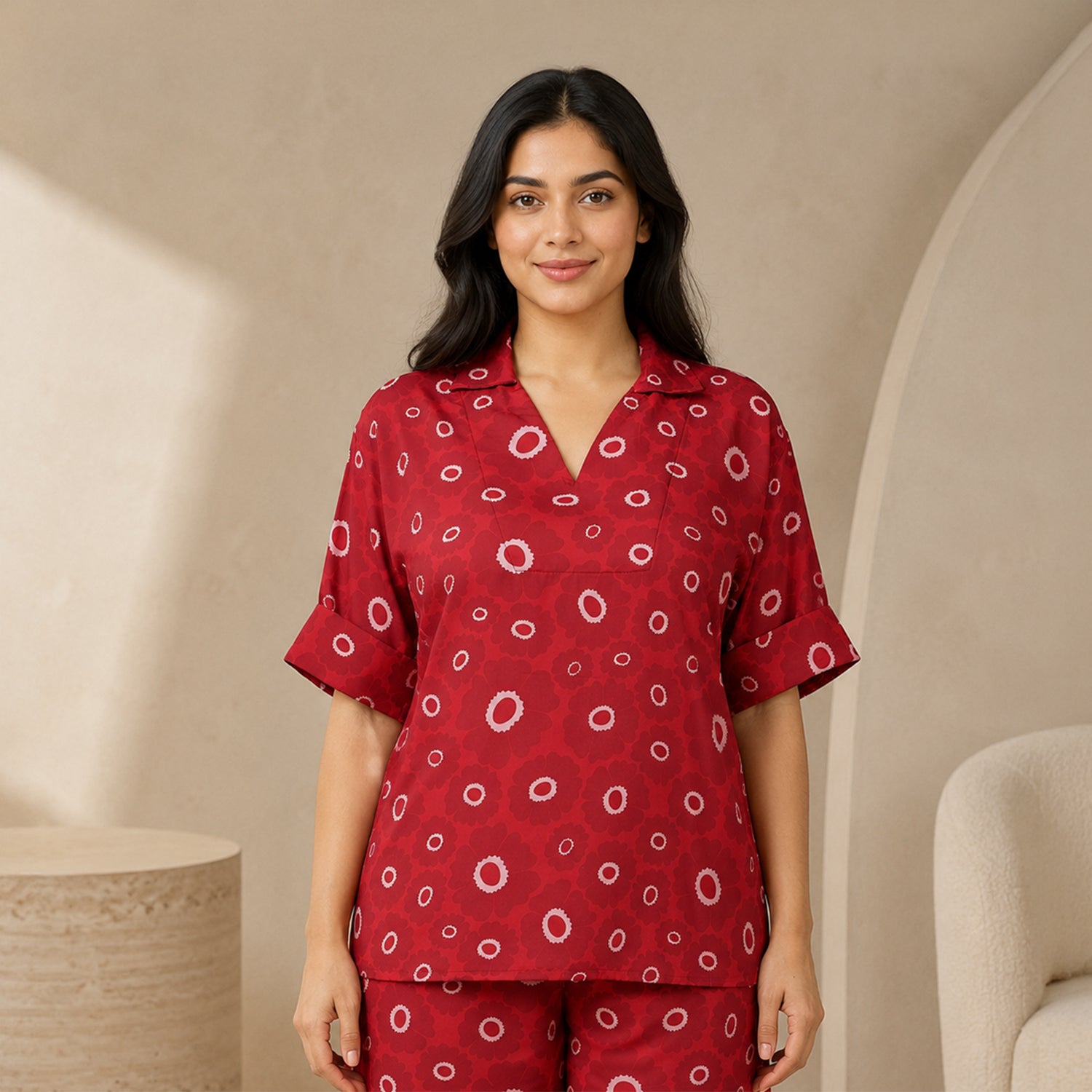 Red Floral Print