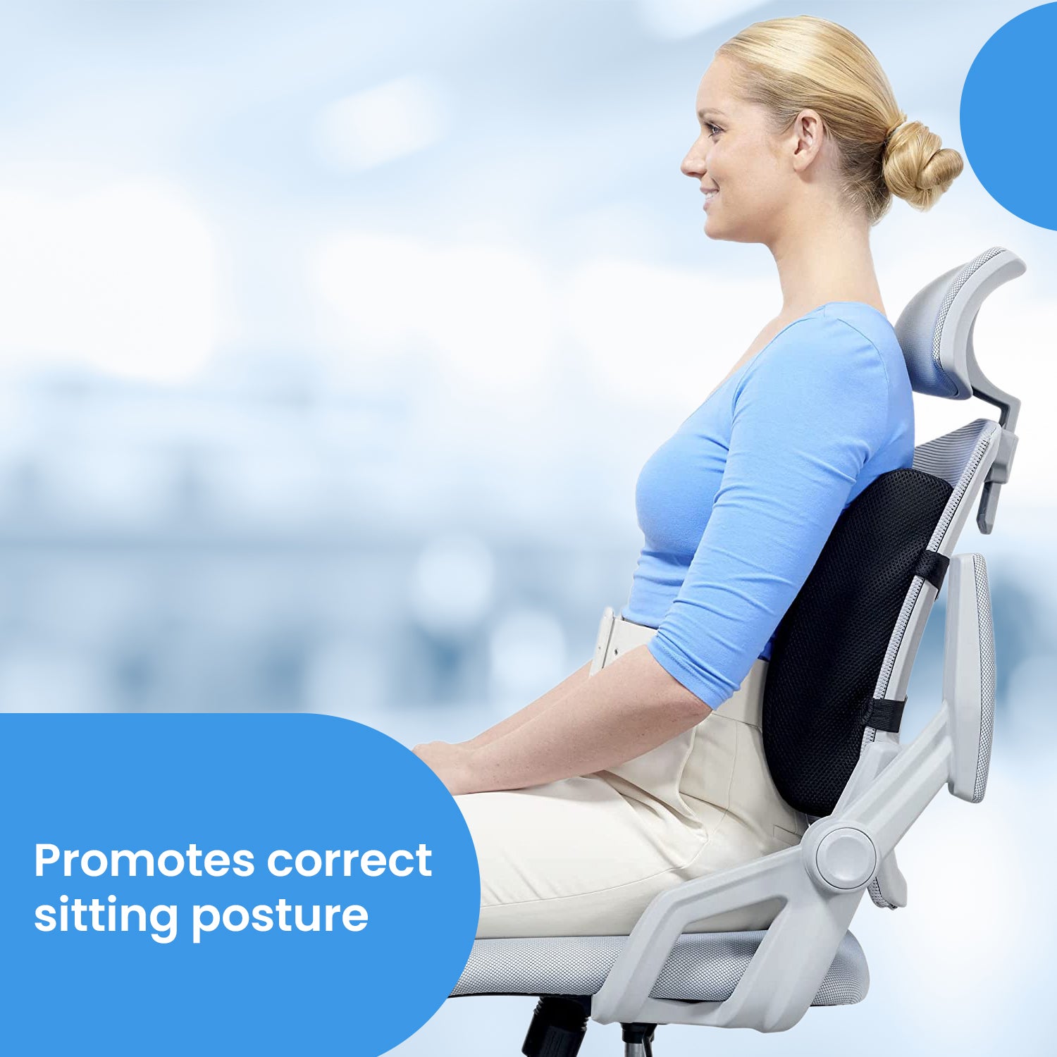 Sleepsia Lumbar Support Pillow for Office Chair- Back Support Pillow