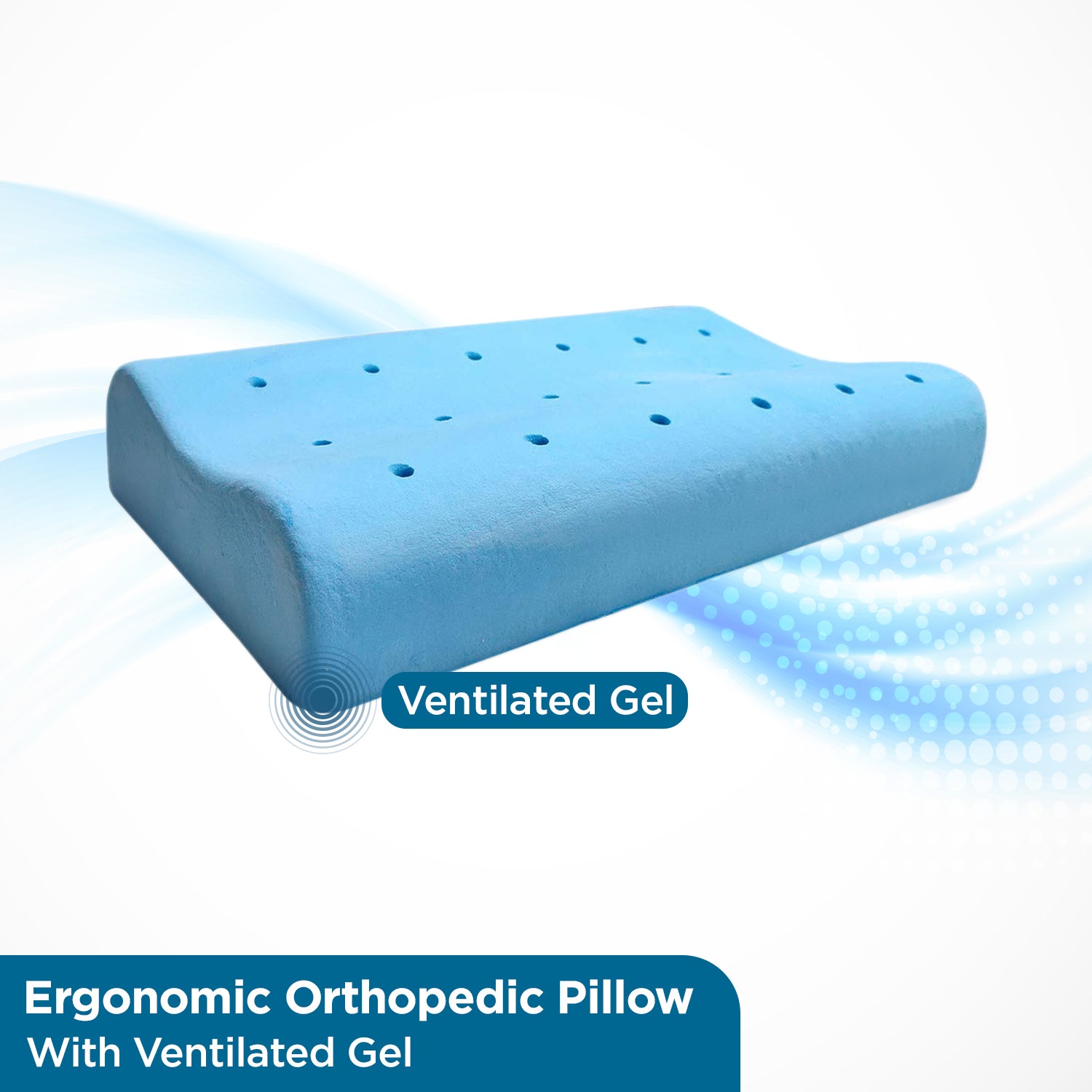 Orthopedic Gel Infused Ventilated Memory Foam Cervical Contour Pillow