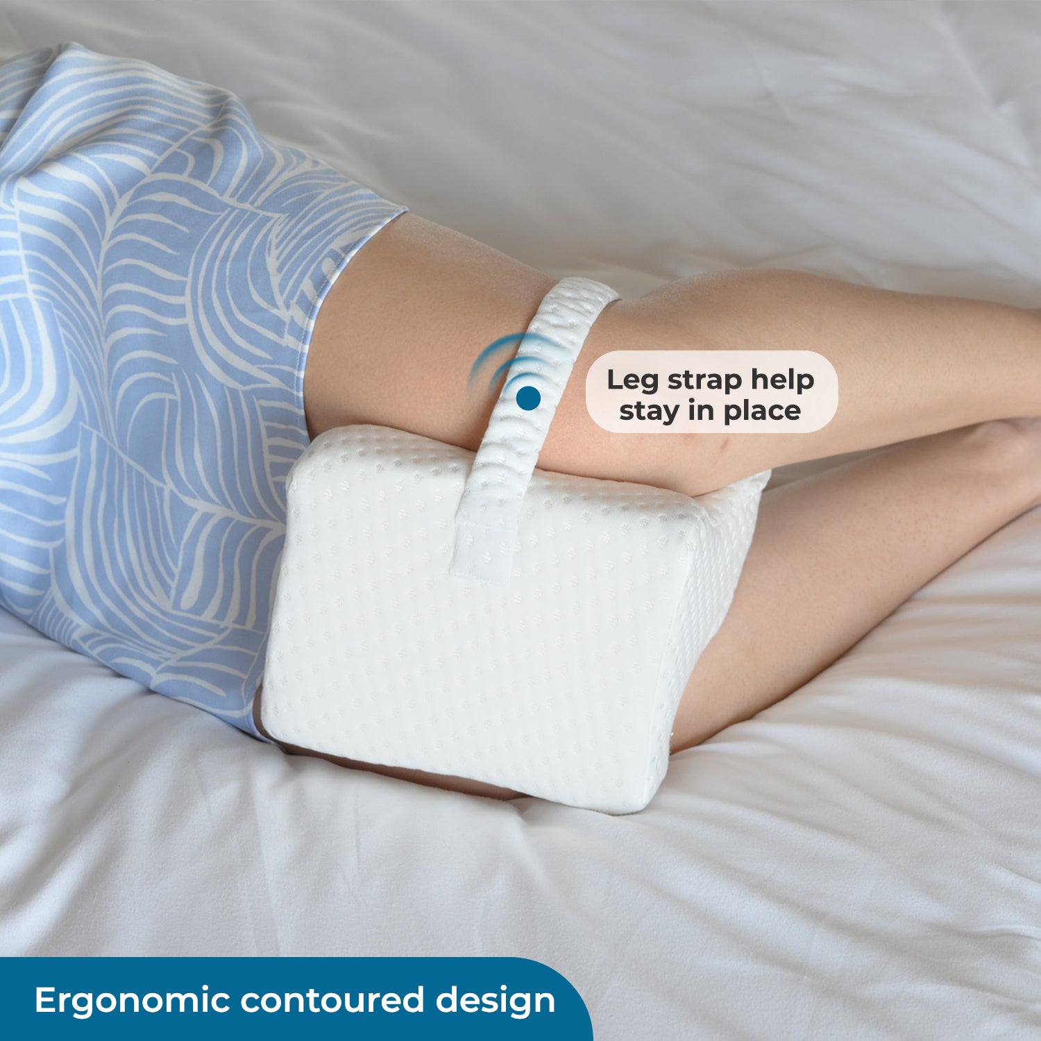 Orthopedic Memory Foam Knee & Leg Support Pillow for Side Sleepers