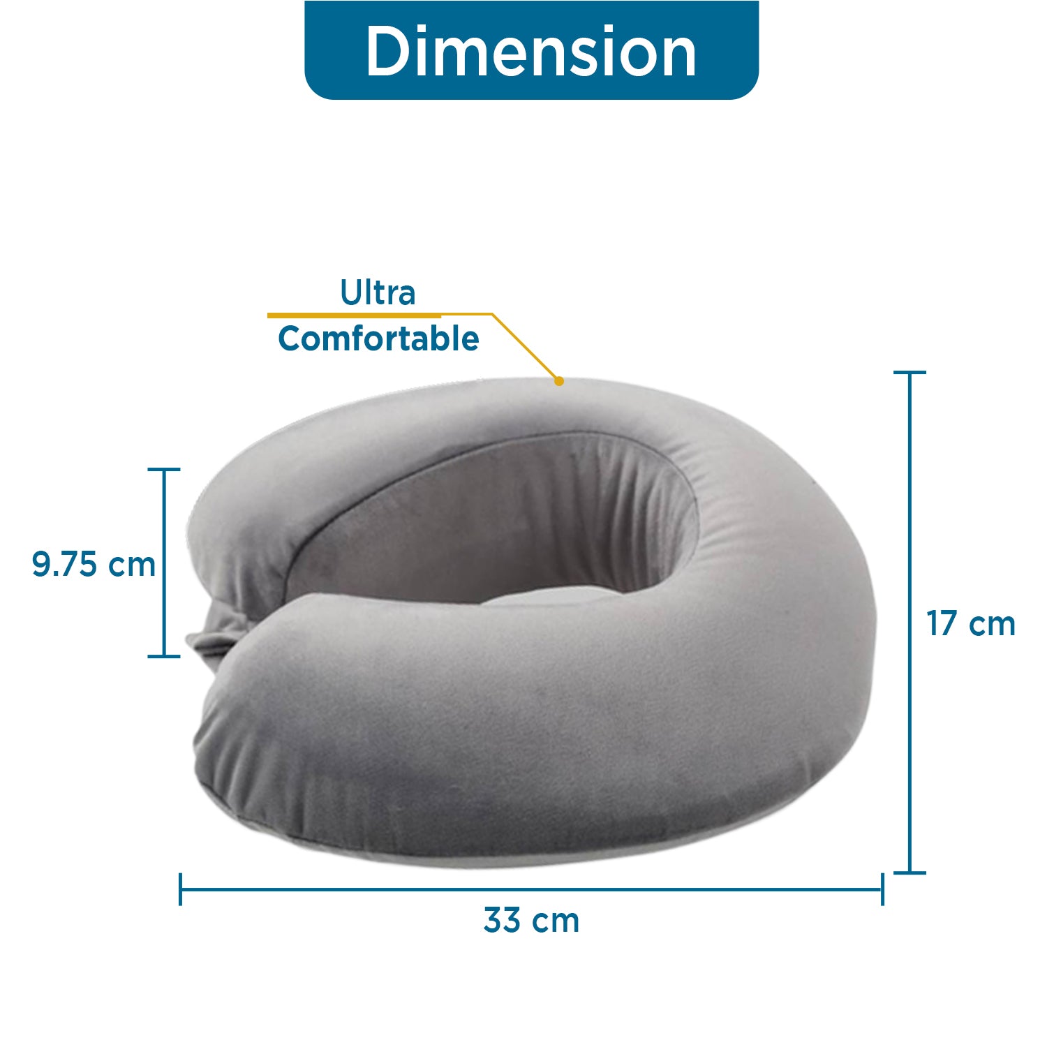 Super-Soft Memory Foam Travel Pillow - Velvet Fabric