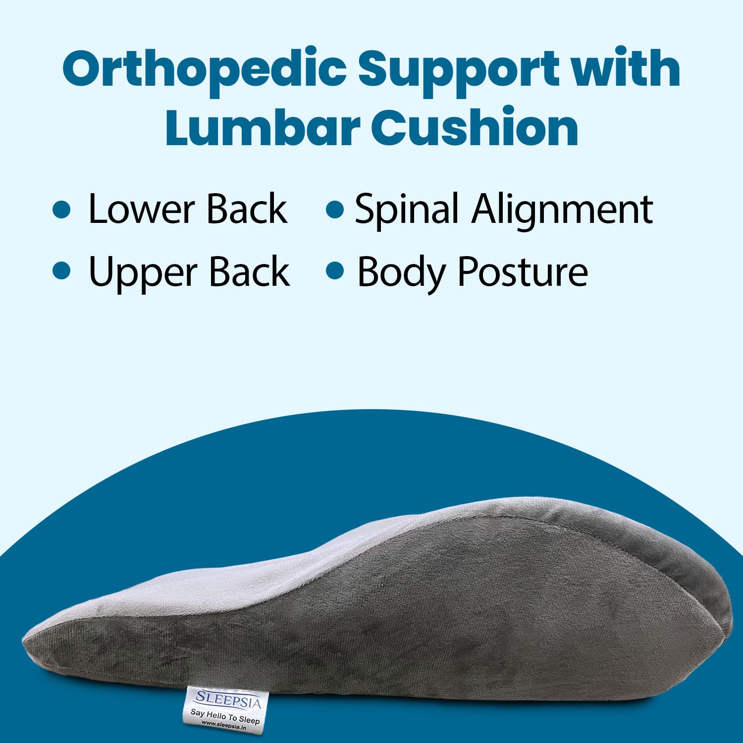 Lumbar Support Pillow Memory Foam Backrest Back Support Cushion