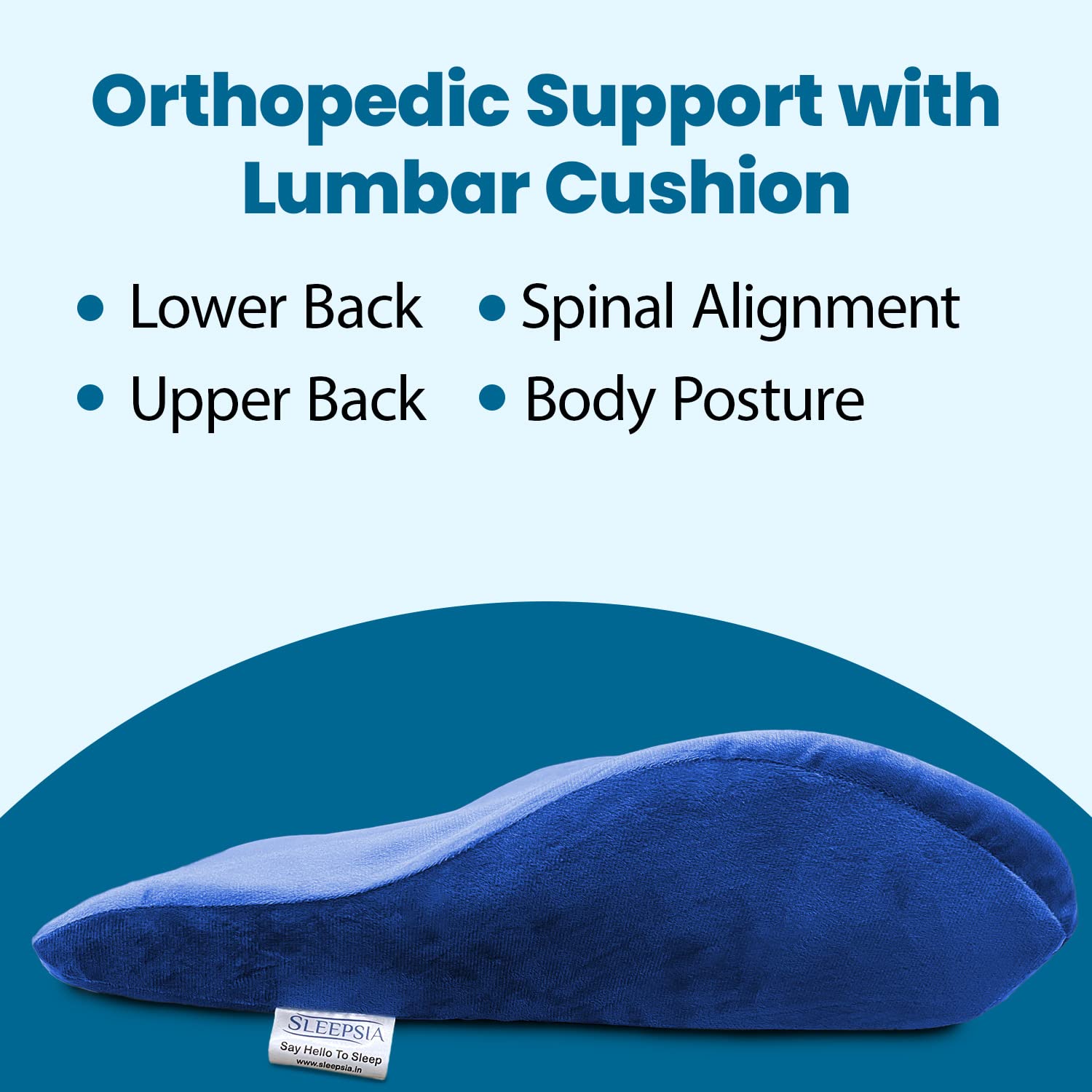 Lumbar Support Pillow- Back Support for Chair  Back Rest Cushions –  Sleepsia India Pvt Ltd